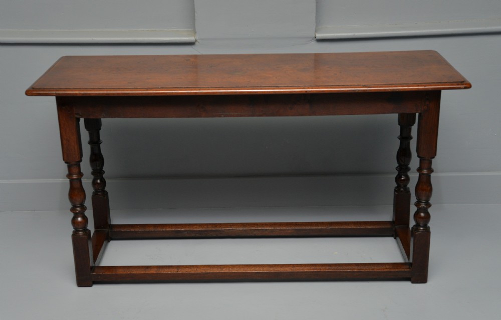 Antique Refectory Style Solid Oak Slim Hall Side Table