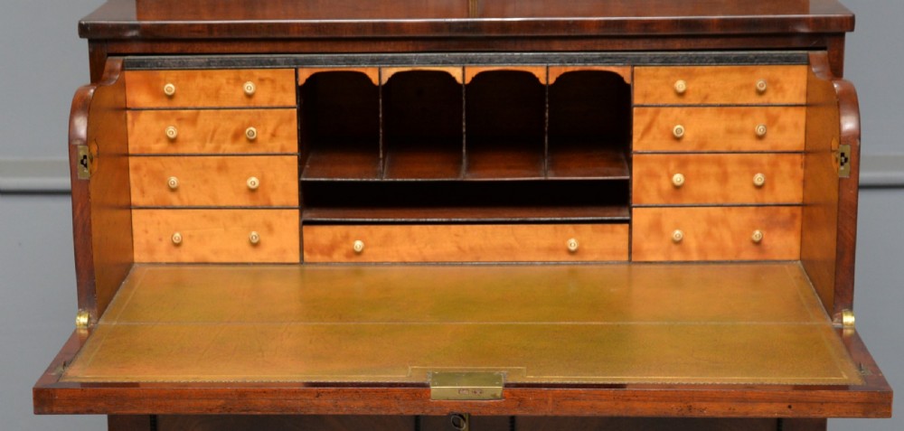 Small and Elegant Regency Mahogany Secretaire Bookcase Cabinet  View XIX