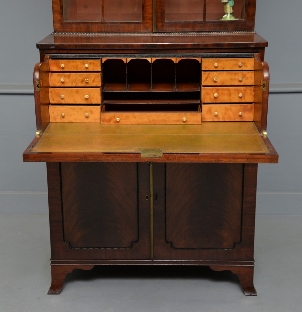 Small and Elegant Regency Mahogany Secretaire Bookcase Cabinet  View XX