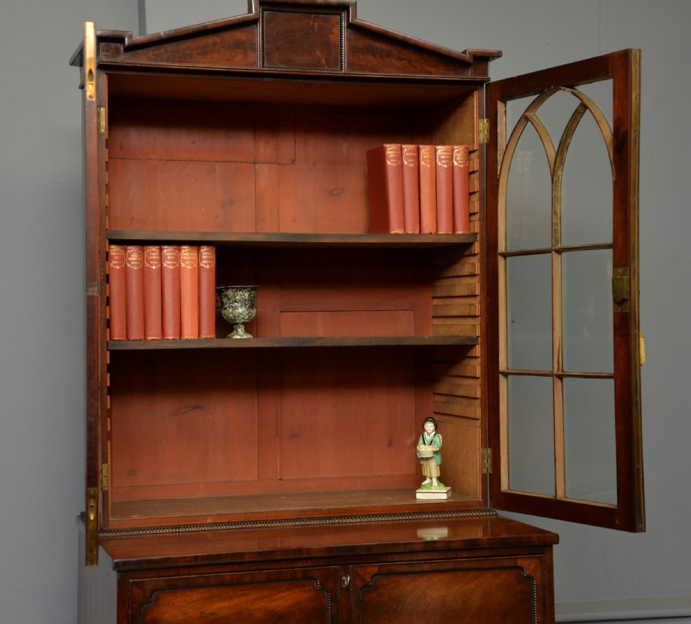 Small and Elegant Regency Mahogany Secretaire Bookcase Cabinet  View XXVIII