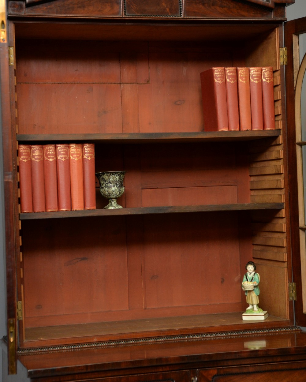 Small and Elegant Regency Mahogany Secretaire Bookcase Cabinet  View XXIX