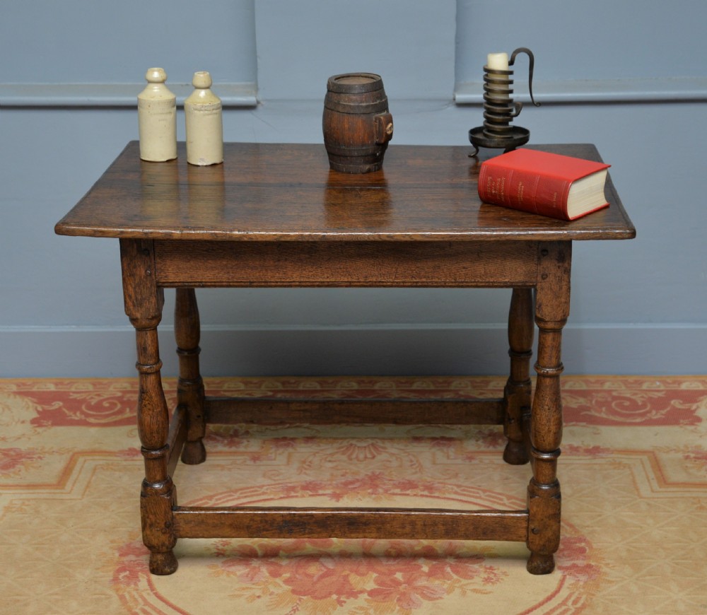 Charming 17th Century Oak Side Table View II