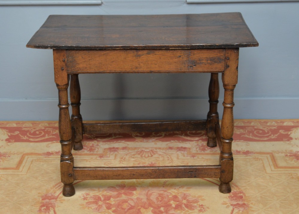 Charming 17th Century Oak Side Table View X