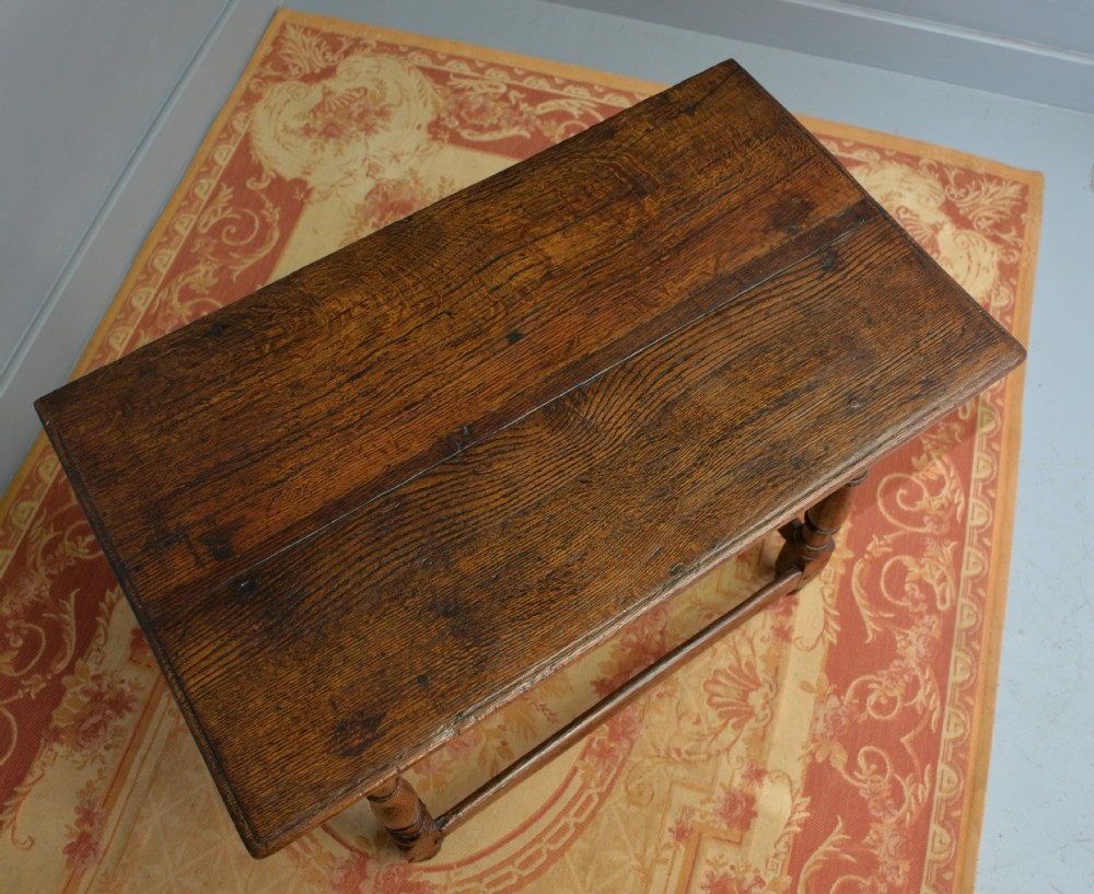 Charming 17th Century Oak Side Table View XIII
