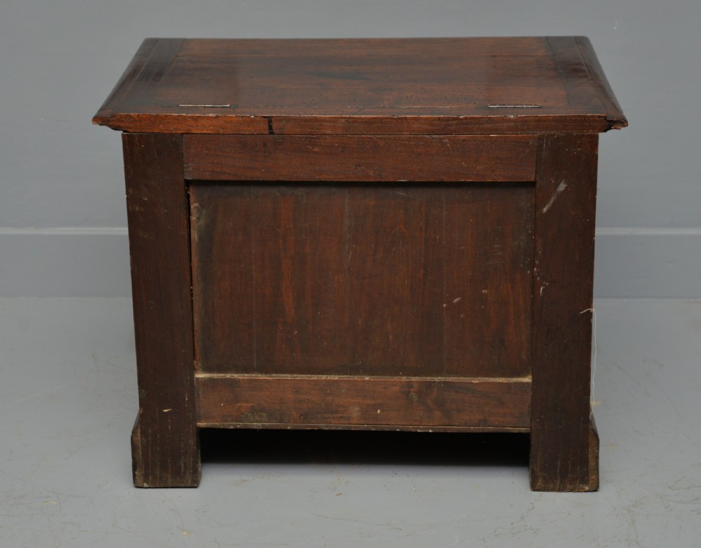 Charming Gothic Revival Carved Oak Chest Box View XIII
