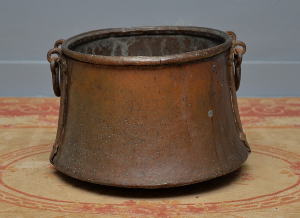 Large Antique 19th Century Copper Log Bin Cauldron View XI