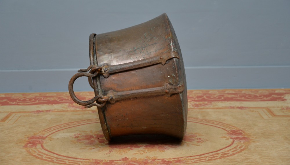 Large Antique 19th Century Copper Log Bin Cauldron View XVI