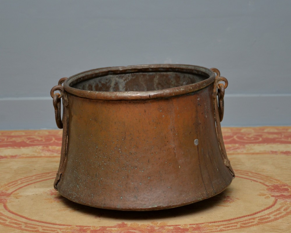Large Antique 19th Century Copper Log Bin Cauldron View XXI