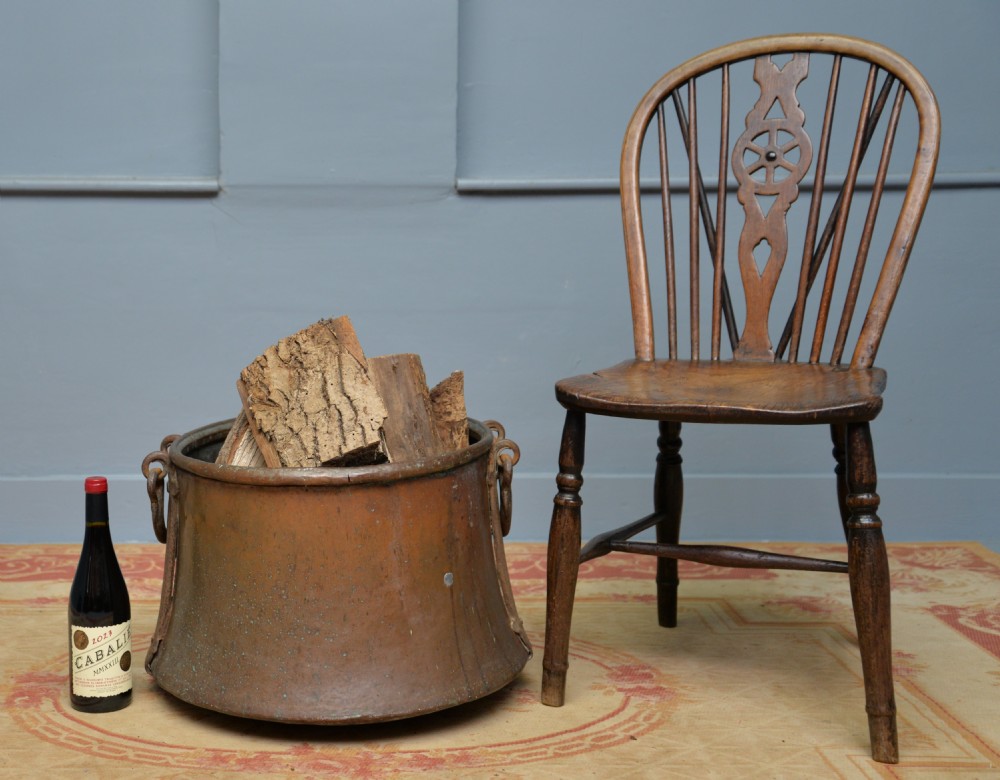 Large Antique 19th Century Copper Log Bin Cauldron View XXII
