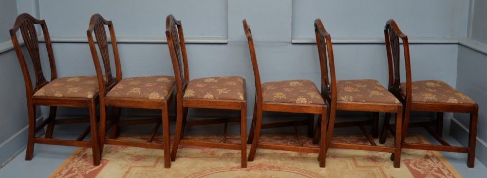 Set Of Six 18th Century Georgian Hepplewhite Mahogany Dining Chairs View VII