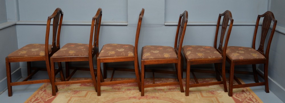 Set Of Six 18th Century Georgian Hepplewhite Mahogany Dining Chairs View IX
