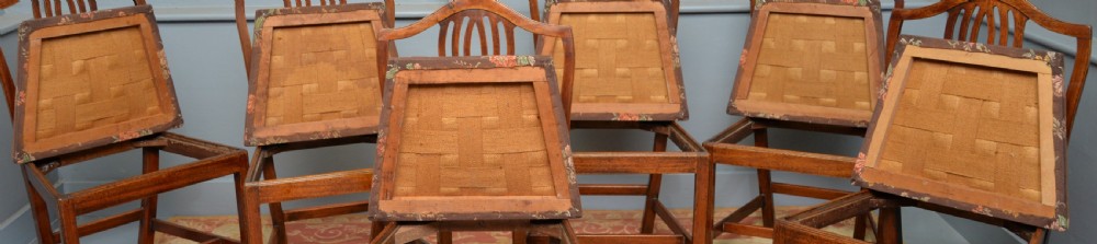 Set Of Six 18th Century Georgian Hepplewhite Mahogany Dining Chairs View XVI