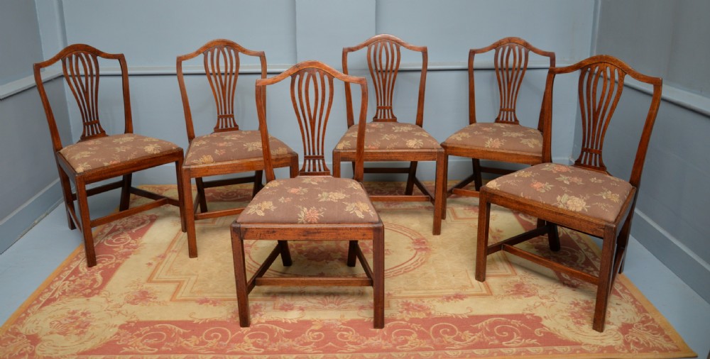 Set Of Six 18th Century Georgian Hepplewhite Mahogany Dining Chairs View XVII
