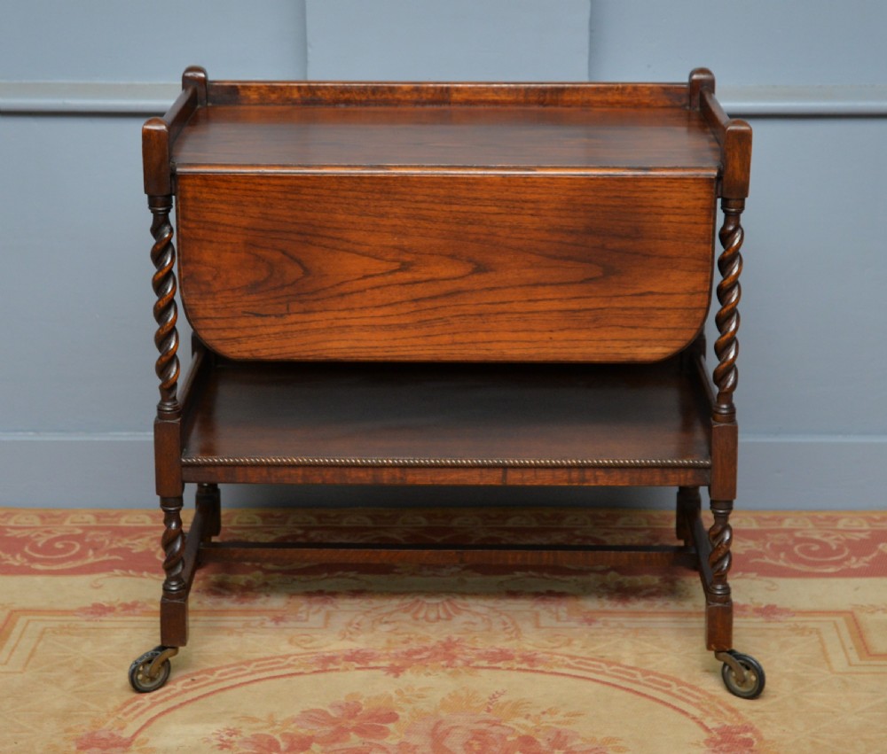Antique Early 20th Century Oak Tea Or Drinks Trolley View XVII