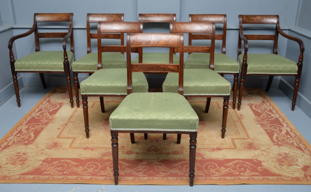 Regency Set Of Eight Mahogany Dining Chairs