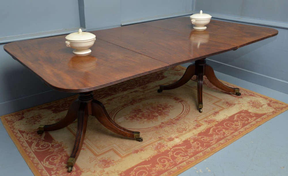 George III Mahogany Twin Pedestal Extending Dining Table View II