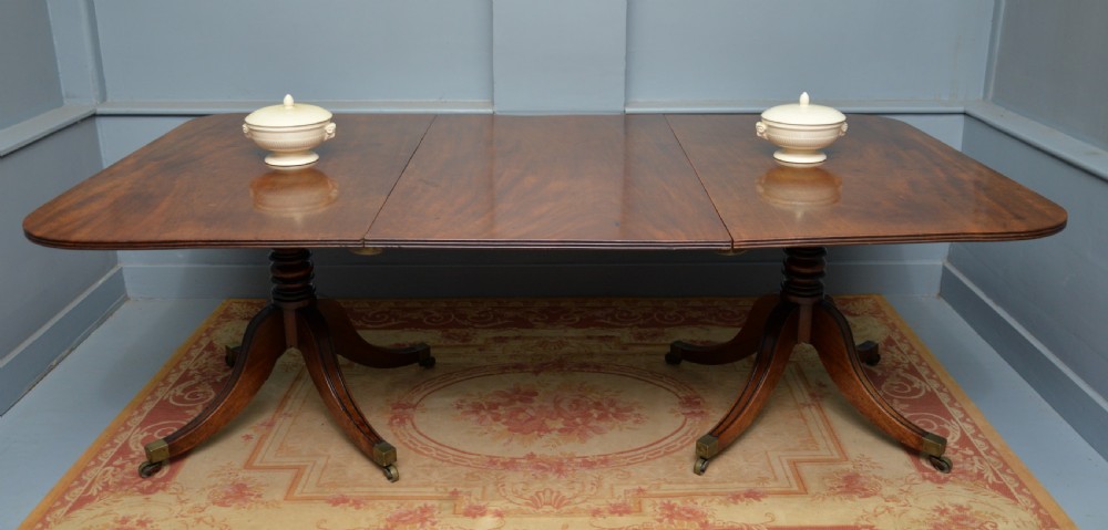 George III Mahogany Twin Pedestal Extending Dining Table View III