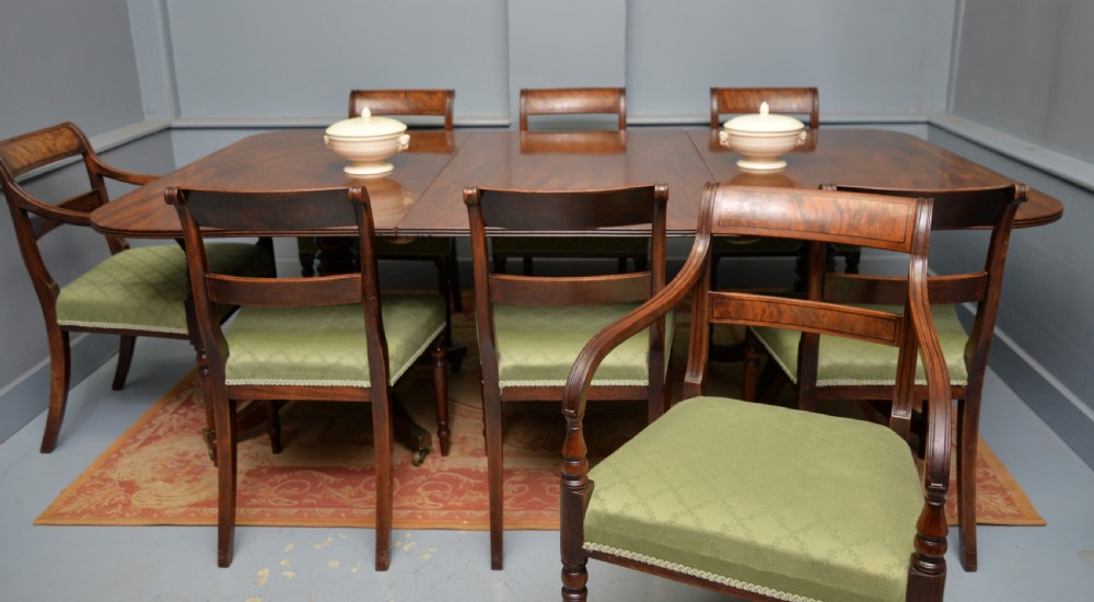George III Mahogany Twin Pedestal Extending Dining Table View VII