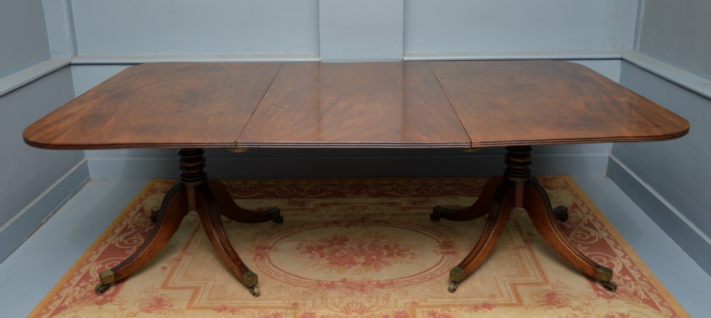 George III Mahogany Twin Pedestal Extending Dining Table View VIII