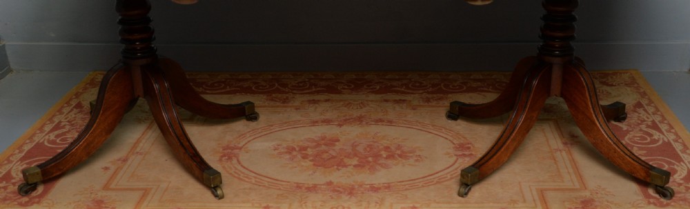 George III Mahogany Twin Pedestal Extending Dining Table View IX