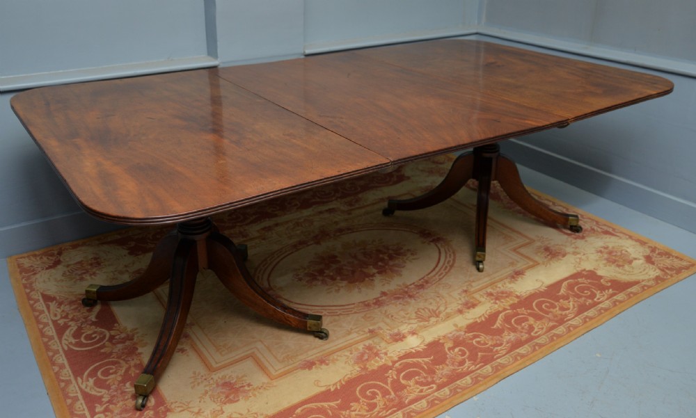 George III Mahogany Twin Pedestal Extending Dining Table View X