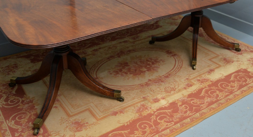 George III Mahogany Twin Pedestal Extending Dining Table View XI