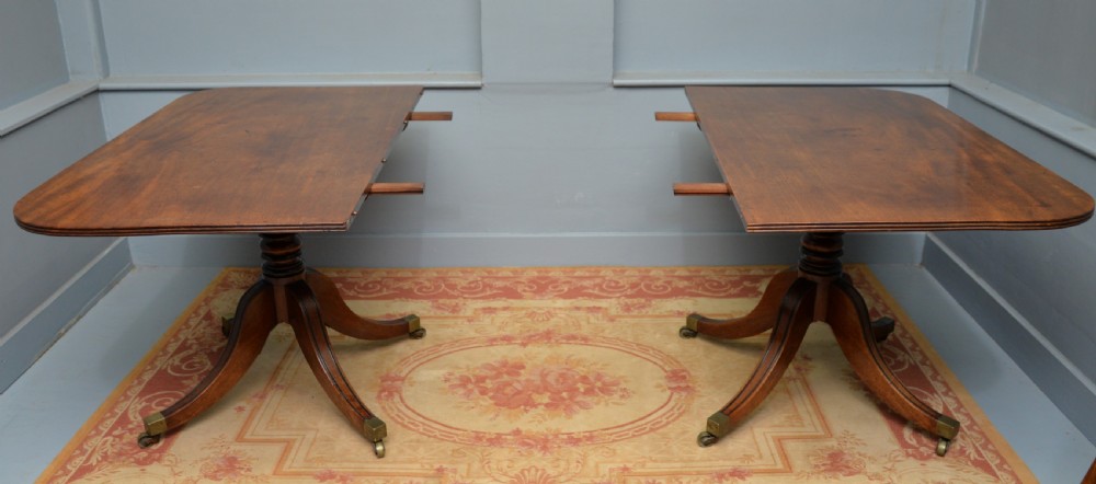 George III Mahogany Twin Pedestal Extending Dining Table View XIV