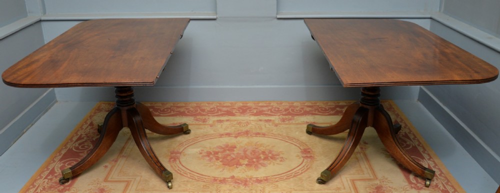 George III Mahogany Twin Pedestal Extending Dining Table View XV