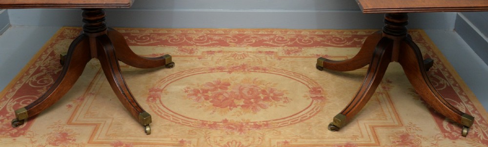 George III Mahogany Twin Pedestal Extending Dining Table View XVI