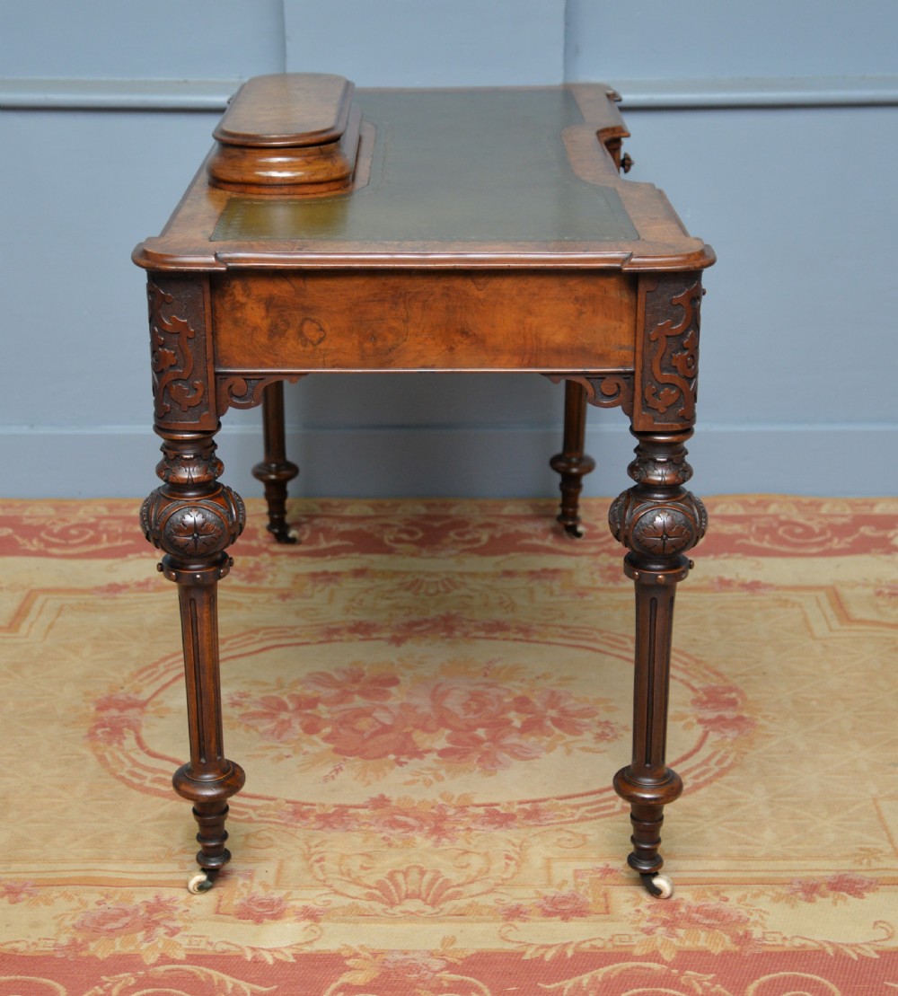 Elegant Victorian Burr Walnut Ladies Writing Table Desk View XVII
