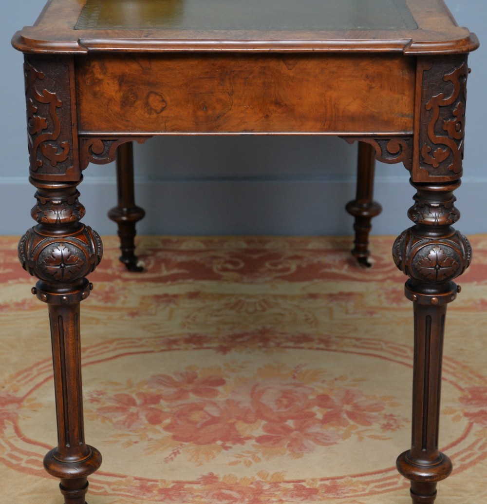Elegant Victorian Burr Walnut Ladies Writing Table Desk View XVIII