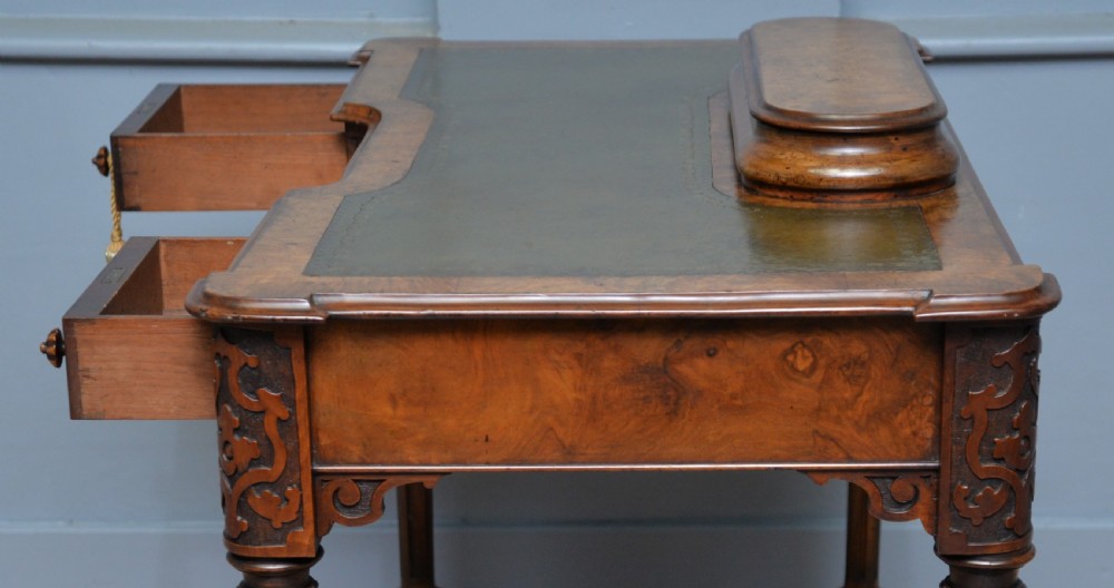 Elegant Victorian Burr Walnut Ladies Writing Table Desk View XXII