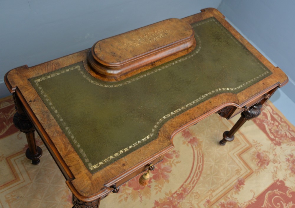 Elegant Victorian Burr Walnut Ladies Writing Table Desk View XXIII