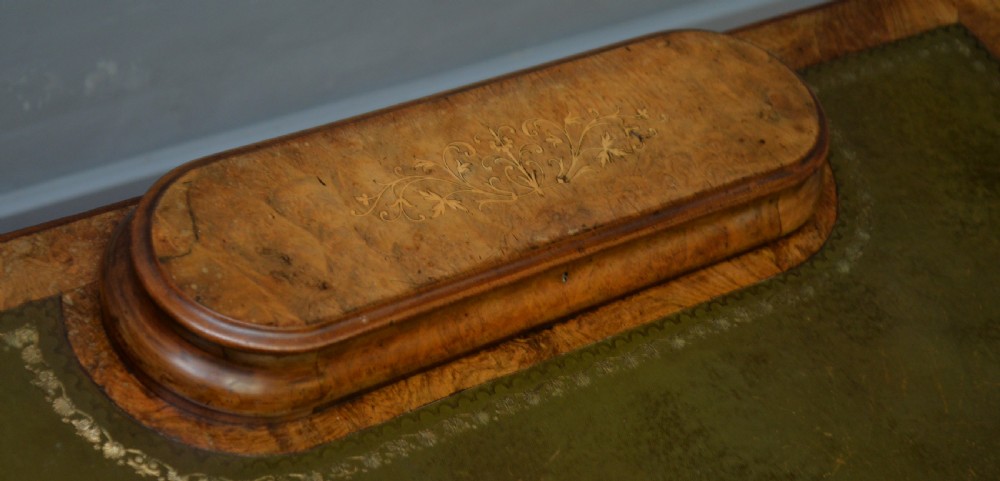 Elegant Victorian Burr Walnut Ladies Writing Table Desk View XXIV