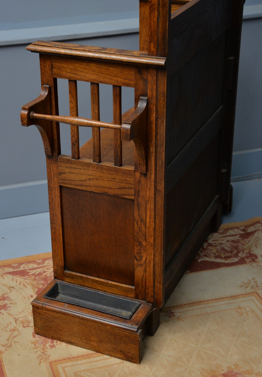 Edwardian Mirrored Oak Coat Hall Stand View XIX