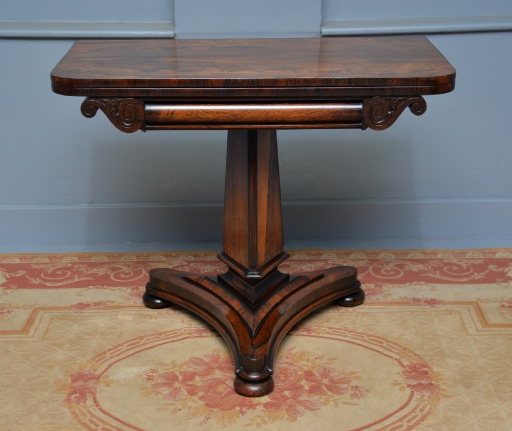 William IV Rosewood Fold-Over Card Side Table