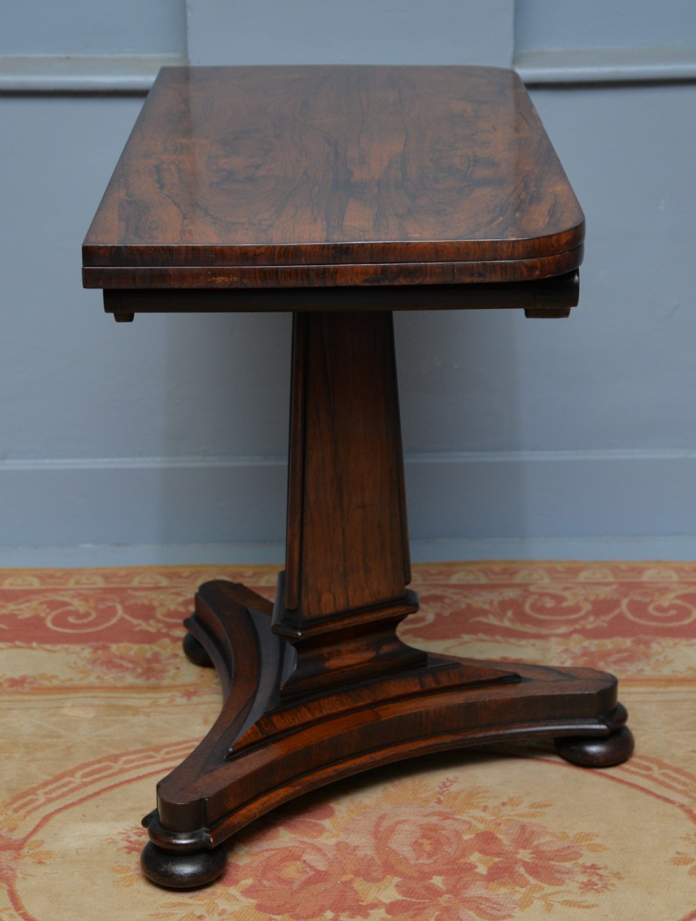 William IV Rosewood Fold-Over Card Side Table View V