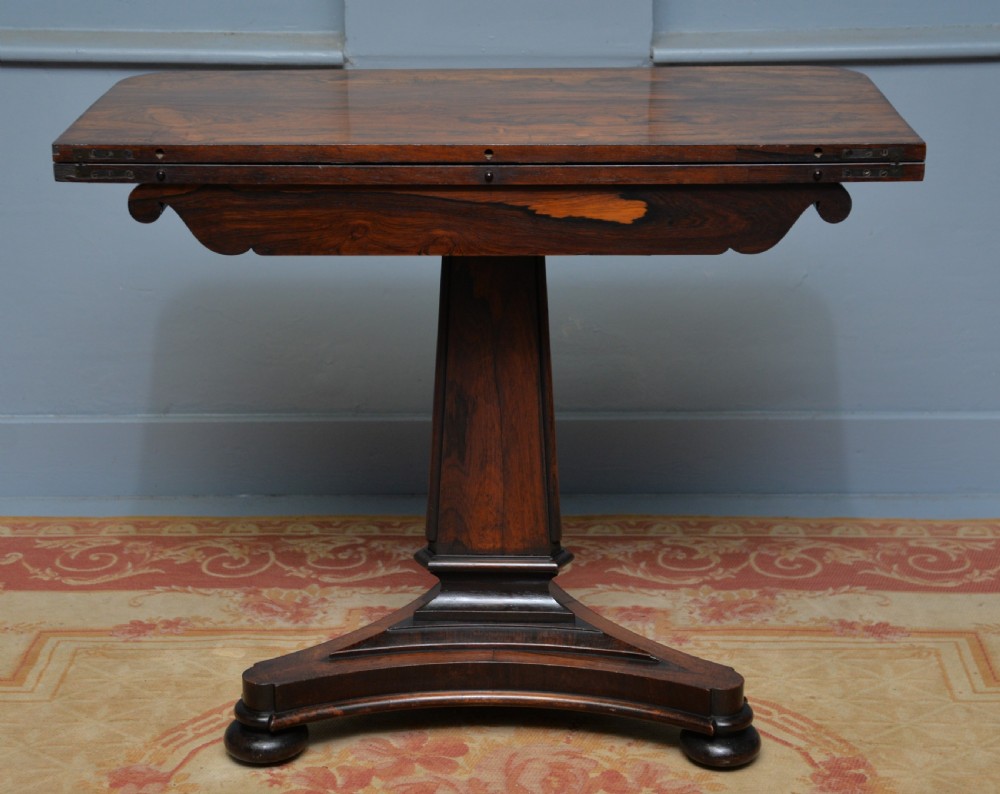 William IV Rosewood Fold-Over Card Side Table View VIII