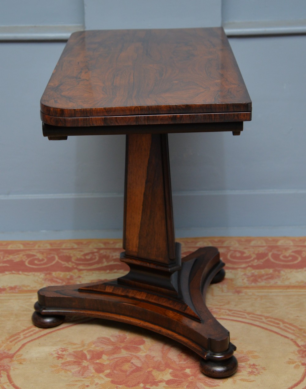 William IV Rosewood Fold-Over Card Side Table View IX