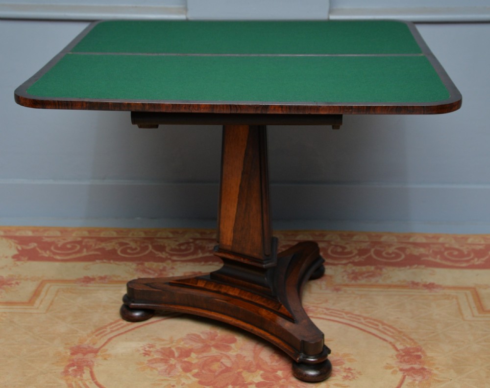 William IV Rosewood Fold-Over Card Side Table View XIII