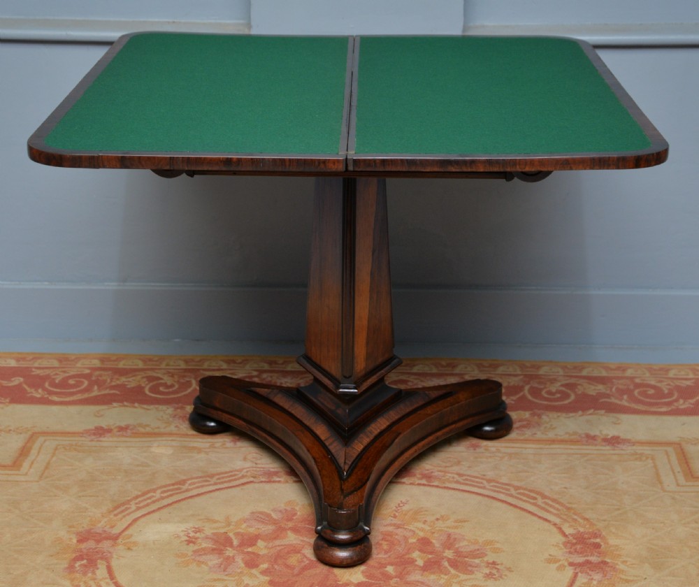 William IV Rosewood Fold-Over Card Side Table View XVI