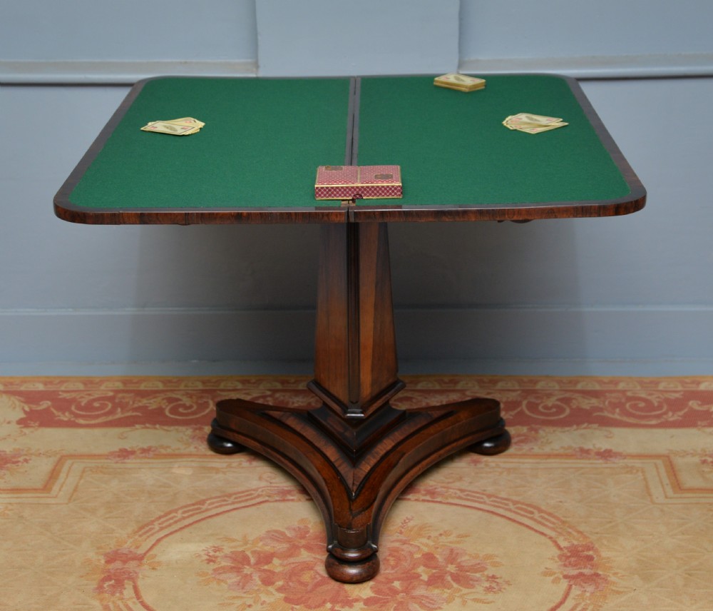 William IV Rosewood Fold-Over Card Side Table View XVII