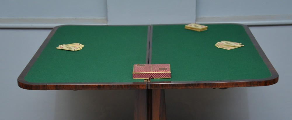 William IV Rosewood Fold-Over Card Side Table View XVIII
