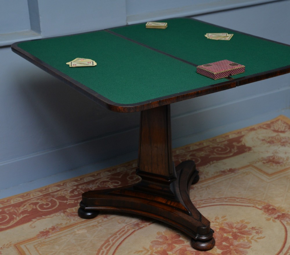 William IV Rosewood Fold-Over Card Side Table View XIX