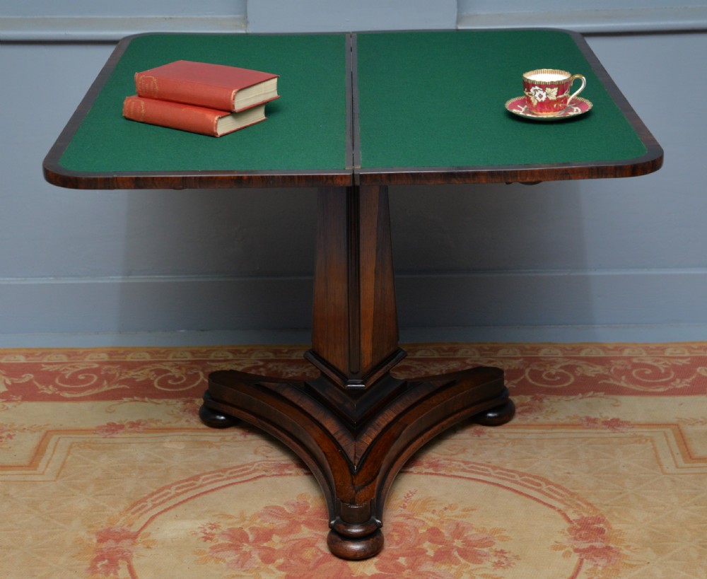 William IV Rosewood Fold-Over Card Side Table View XX