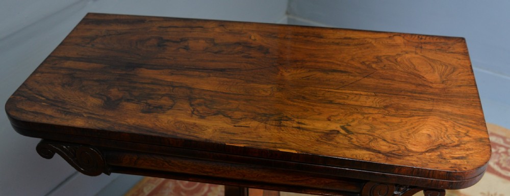 William IV Rosewood Fold-Over Card Side Table View XXIII