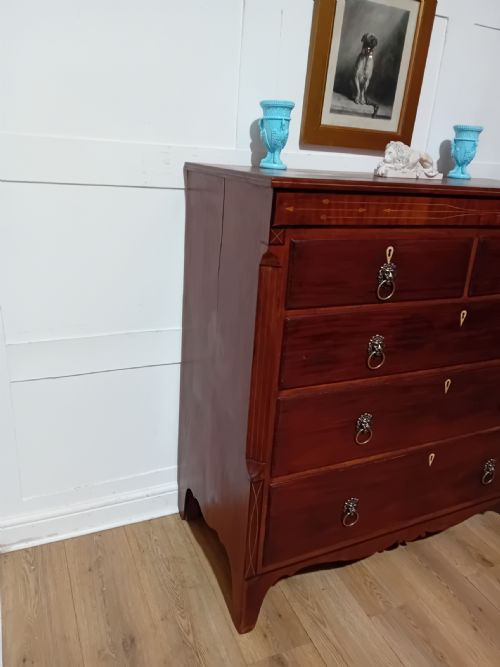 ANTIQUE GEORGE III MAHOGANY CHEST OF DRAWERS C178595 - ADDITIONAL PHOTO 3