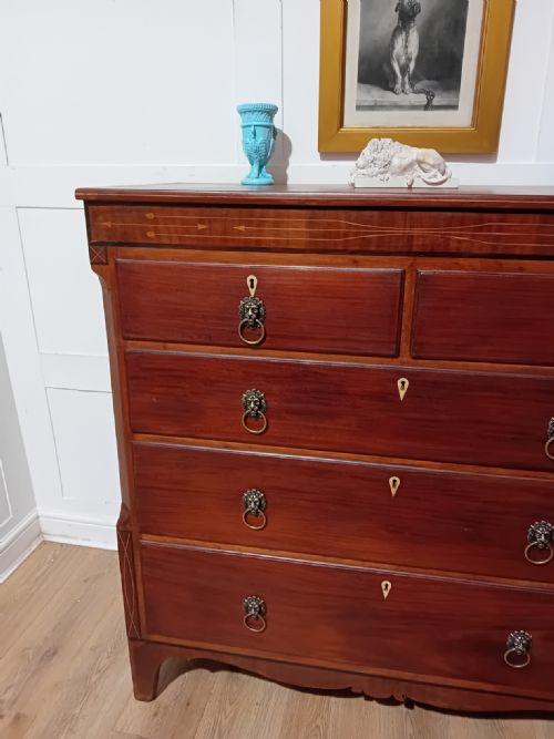 ANTIQUE GEORGE III MAHOGANY CHEST OF DRAWERS C178595 - ADDITIONAL PHOTO 5