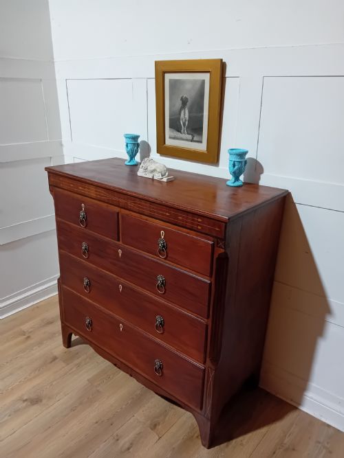 ANTIQUE GEORGE III MAHOGANY CHEST OF DRAWERS C178595 - ADDITIONAL PHOTO 6