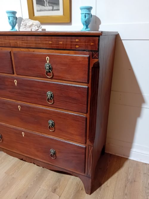 ANTIQUE GEORGE III MAHOGANY CHEST OF DRAWERS C178595 - ADDITIONAL PHOTO 7